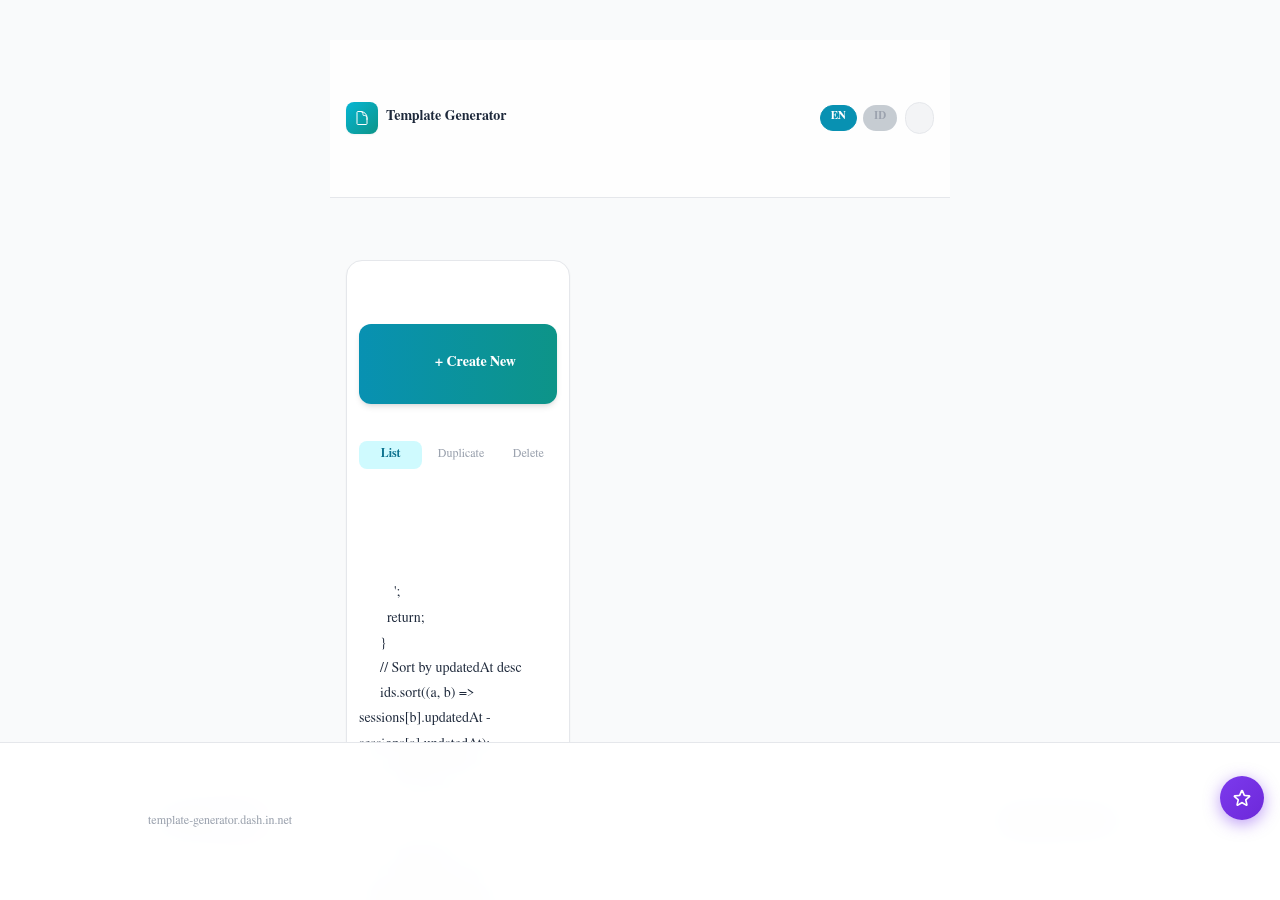 Template Generator — Case Study: Membangun Tool Online
